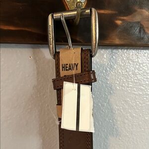 Georgia Boot Brown Leather Work Belt with Brushed Silver Buckle